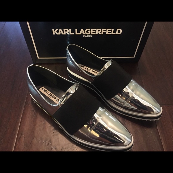 karl lagerfeld silver shoes